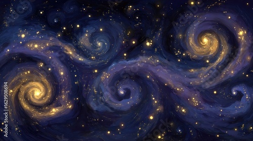 Night sky swirls of stars