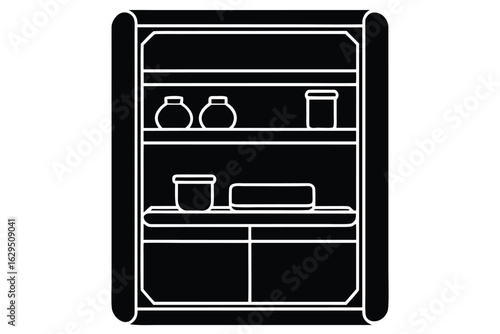 fridge shelf vector icon