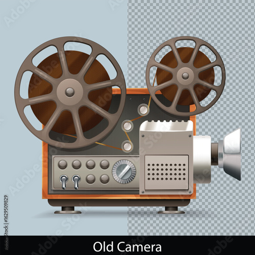 vintage film projector illustration