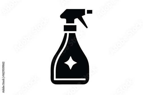 glass cleaner bottle vector icon