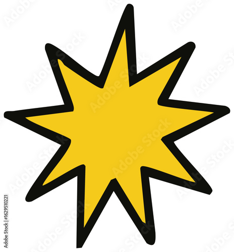 Shiny 3D golden star icon on a white background as a bright vector symbol of success and best award decoration