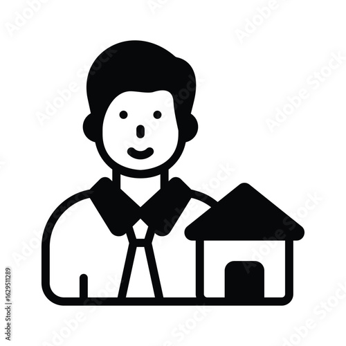 Grab this glyph  style icon of property agent