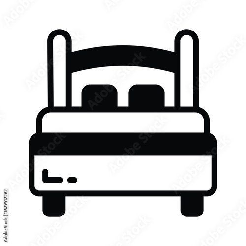 Get this premium line style icon of bed interior