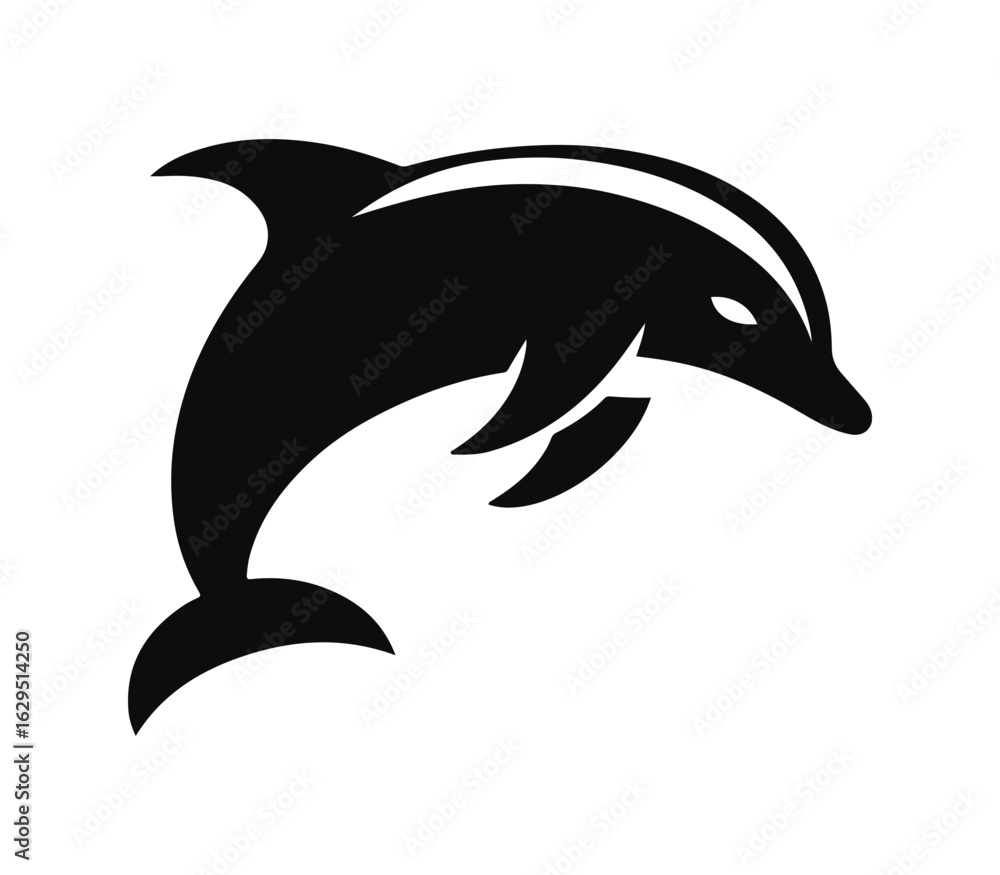 Fototapeta premium dolphin silhouette isolated on white