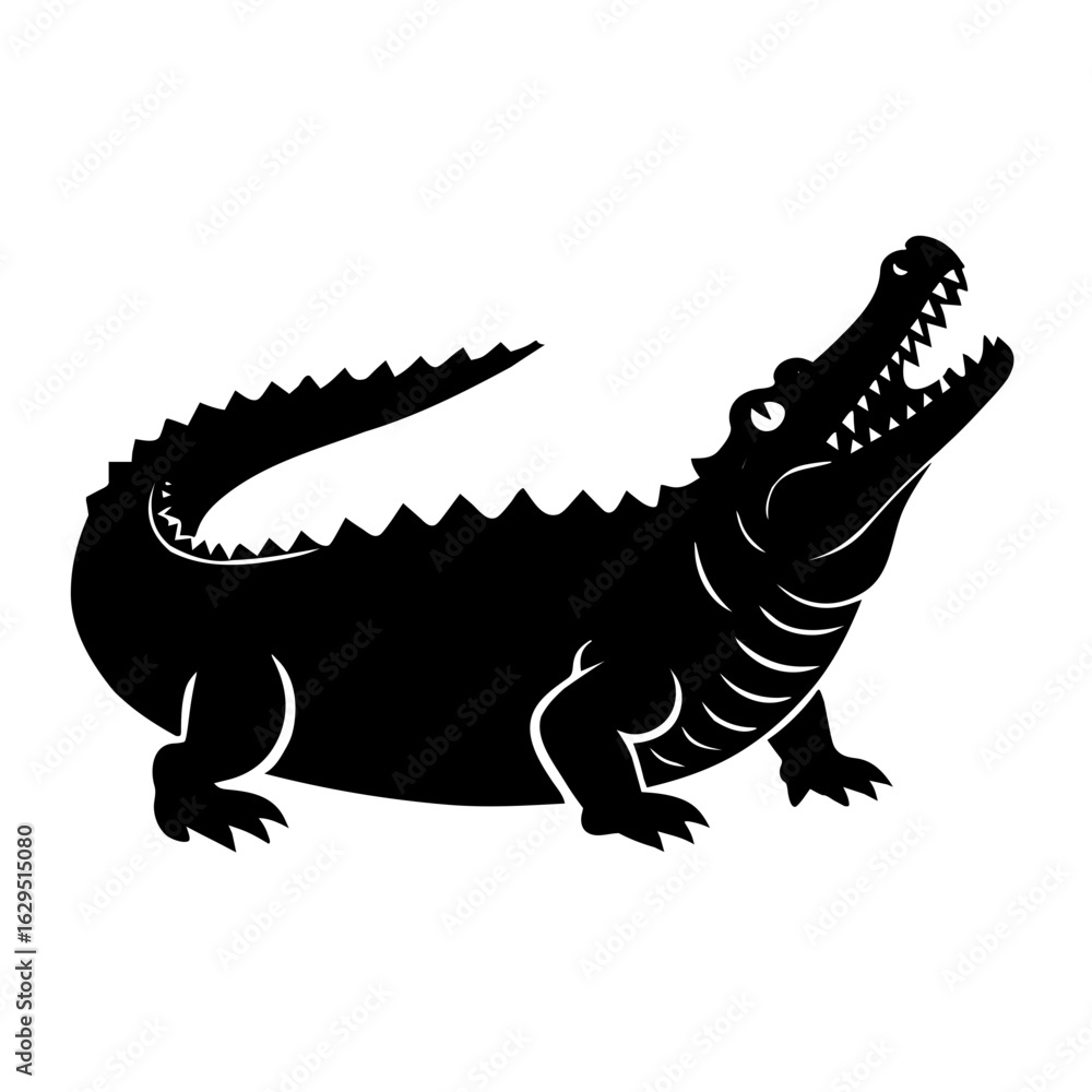 Naklejka premium crocodile in front of white