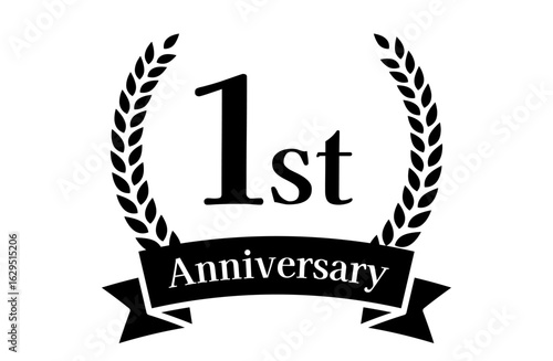 1周年記念、アニバーサリーのロゴベクターイラスト