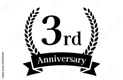 3周年記念、アニバーサリーのロゴベクターイラスト
