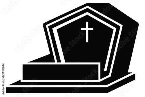 open tomb vector icon