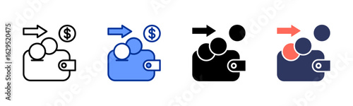 Expenses icon sheet multiple style collection