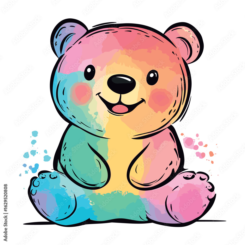 Obraz premium cute little bear isolated vector illustration