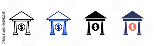 Monetary icon sheet multiple style collection
