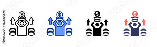 Wealth icon sheet multiple style collection