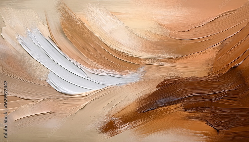 Obraz premium abstract brushstrokes in earth tones create a grounding and organic visual texture evoking stability and calm