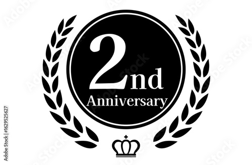 2周年記念、アニバーサリーのロゴベクターイラスト