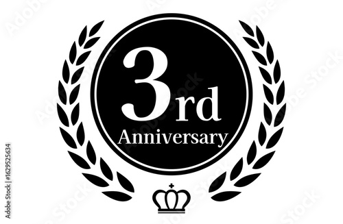 3周年記念、アニバーサリーのロゴベクターイラスト