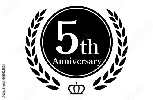 5周年記念、アニバーサリーのロゴベクターイラスト