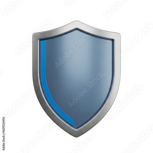 Free Download Silver Shield with Blue Accents for Security and Protection, Isolated on White Background, Representing Safety and Defense in Various Applications - GFXLoad