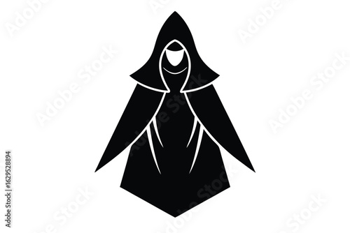 witch in cloak vector icon