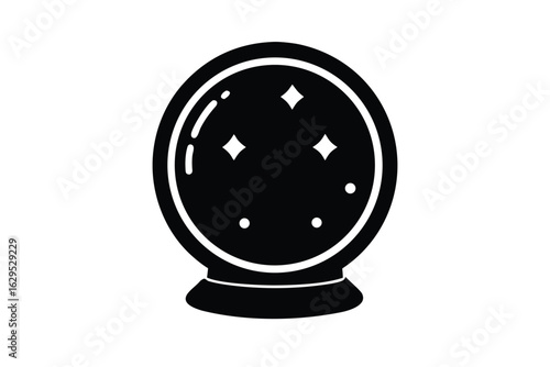 witch s crystal ball vector icon