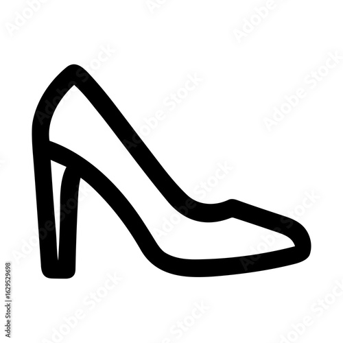 Simple Line Art High Heel Shoe Fashion Item Icon