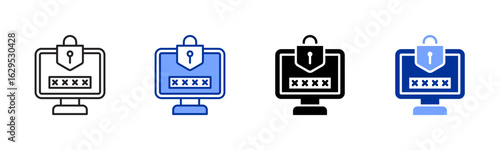 Password icon sheet multiple style collection