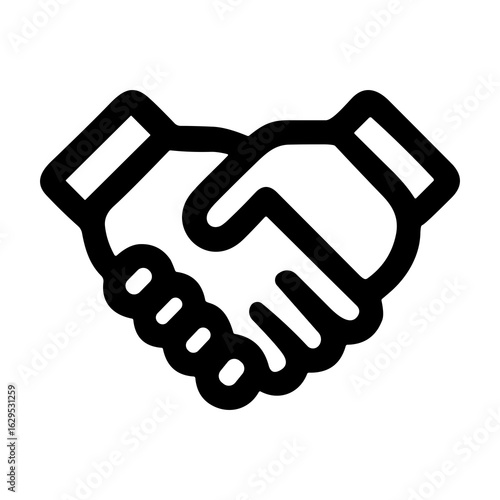 Minimalist Outline Handshake Agreement Symbol Graphic Element Icon