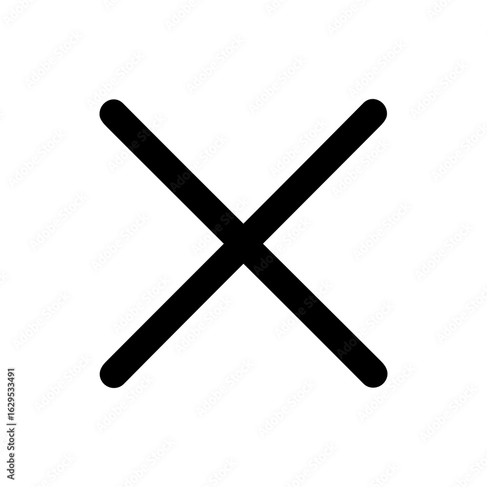 Simple Line Style Cross Mark Symbol, Sign, Icon Illustration Simple Line Style Cross Mark Symbol, Sign, Icon Illustration