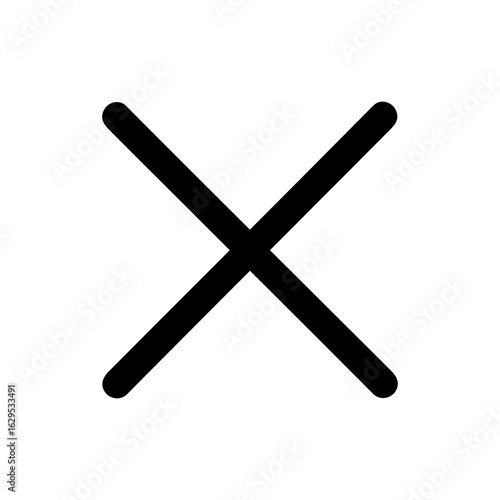 Simple Line Style Cross Mark Symbol, Sign, Icon Illustration