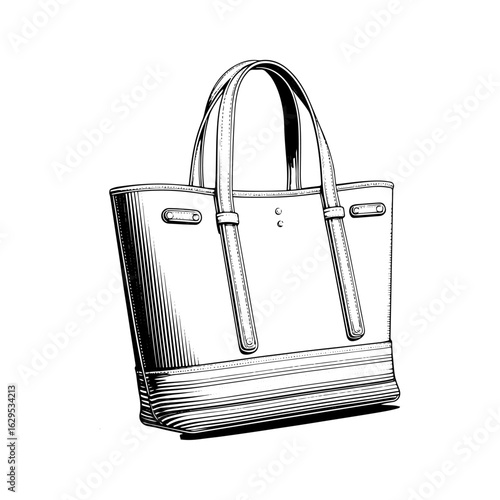 Eco friendly tote bag  icon silhouette vector .Classic medium tote with branding on white background.White tote bag with handles and zipper.photo portrait of isolated white cotton textile bag.