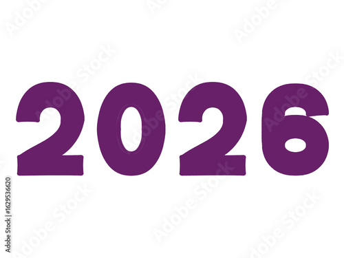 シンプルな2026年の文字イラスト素材