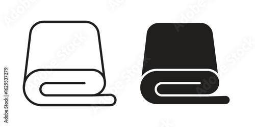 blanket icon. simple, flat, black, outline.