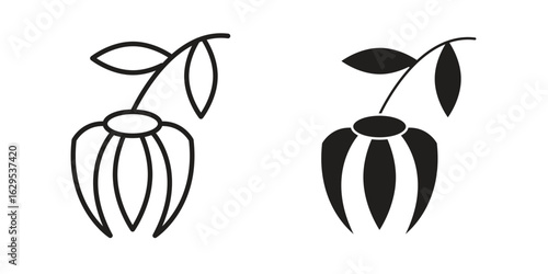Ylang ylang icon. simple, flat, black, outline.