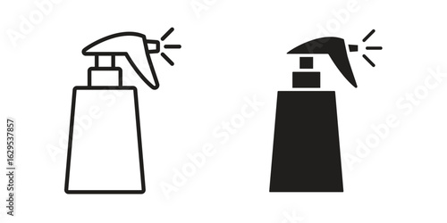 Water spray icon. simple, flat, black, outline.