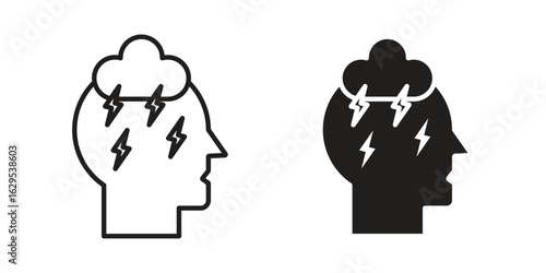 Trauma icon. simple, flat, black, outline.