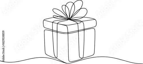 Gift box with ribbon bow present