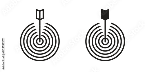 Target icon. simple, flat, black, outline.