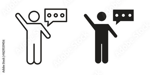 Suggestion icon. simple, flat, black, outline.