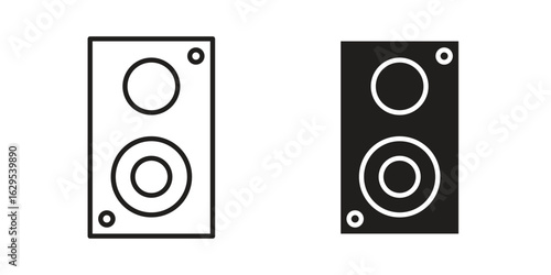 Soundbox icon. simple, flat, black, outline.