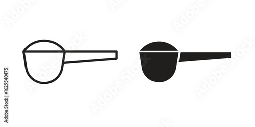 Scoop icon. simple, flat, black, outline.