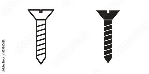 Screw icon. simple, flat, black, outline.