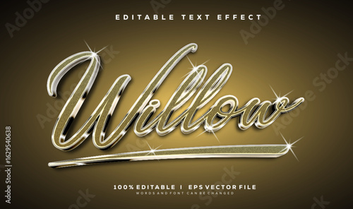 willow 3d vector text effect with modern style design
