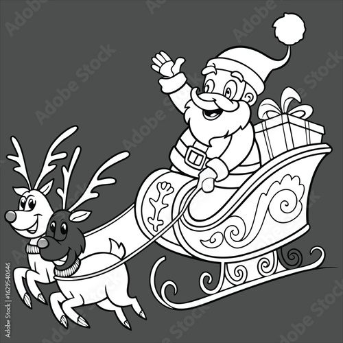 Winter Christmas composition in paper cut style .Merry Christmas text Calligraphic Lettering Vector illustration.  Merry Christmas card. Winter holiday theme. Happy New Year. Christmas cartoon. 