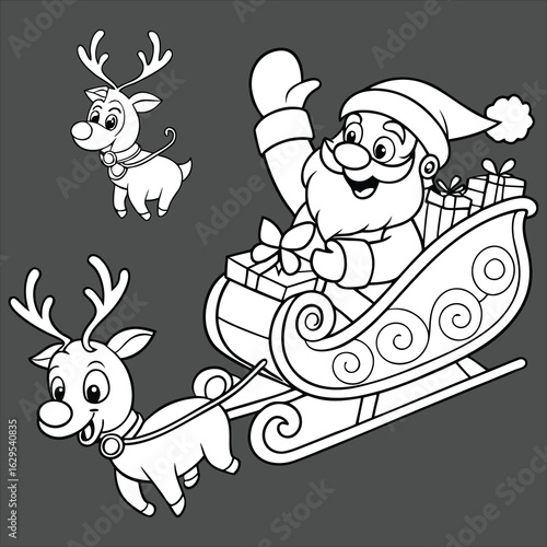 Winter Christmas composition in paper cut style .Merry Christmas text Calligraphic Lettering Vector illustration.  Merry Christmas card. Winter holiday theme. Happy New Year. Christmas cartoon. 