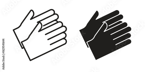 Pray icon. simple, flat, black, outline.