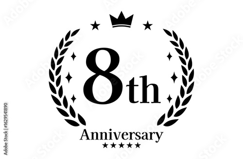 8周年記念、アニバーサリーのロゴベクターイラスト