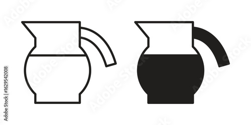Pitcher icon. simple, flat, black, outline.