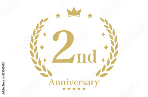 2周年記念、アニバーサリーのロゴベクターイラスト