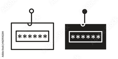 Password phishing icon. simple, flat, black, outline.