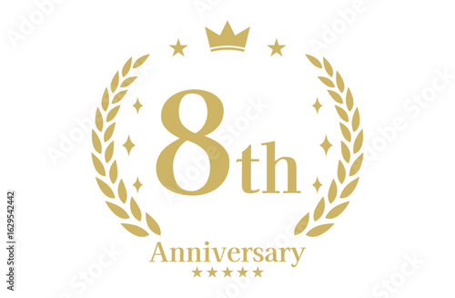 8周年記念、アニバーサリーのロゴベクターイラスト
