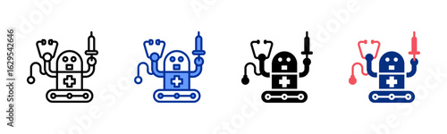 Robotics icon sheet multiple style collection